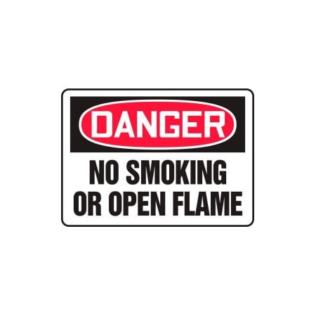 Accuform Accuform Danger Sign, No Smoking Or Open Flame, 10inW x 7inH, Plastic MSMK120VP